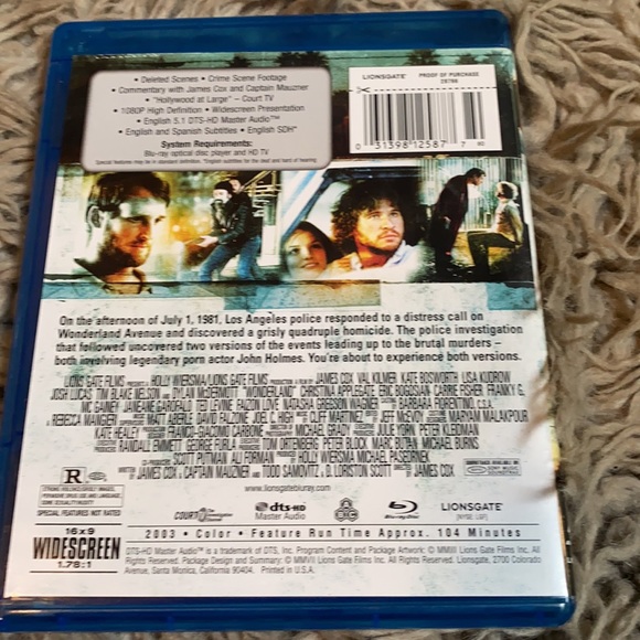 Wonderland blu Ray disc starring Val Kilmer - Picture 2 of 2